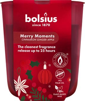 Свеча, ароматическая Bolsius Merry moments, 25 час, красный цв.