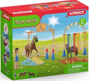 Комплект Schleich Farm World Pony Agility Training 42481, 48 шт., многоцветный