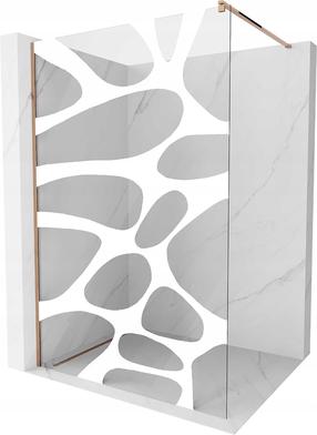 Dušo sienelė Mexen Kioto Walk-In, 90 cm x 200 cm, balta sp./rausvojo aukso sp./grūdintas