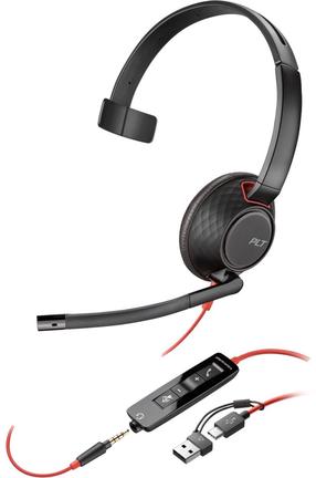 Juhtmega kõrvaklapid Poly Blackwire 5210 Monaural 8X230A6, must v.