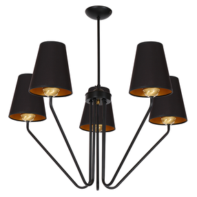 Lampa griesti Milagro Victoria, E27, 5 x 60 W, zelta krās./melna krās. / melna krās.