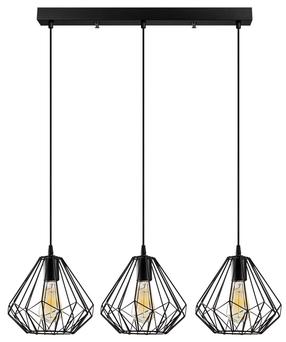 Lampa karināms Opviq Diamond 704-S1 521SHN3393, E27, 3 x 40 W, melna krās. / melna krās.