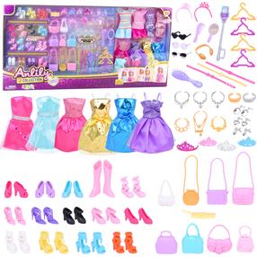 Apģērbu komplekts lellei, ar piederumiem Lean Toys Anlily Collection, daudzkrāsaina
