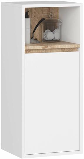 Pakabinama vonios spintelė Akord Vami, balta/rusva, 30 cm x 35 cm x 80 cm