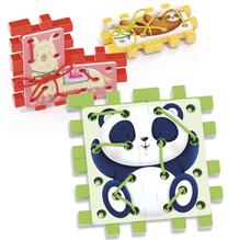 Edukacinė dėlionė Quercetti Lacing Puzzle, įvairių spalvų, 25 vnt.