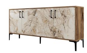 Komoda Kalune Design Kiev 845HCT5303, ruda sp./balta sp., 78 cm x 180 cm x 35 cm