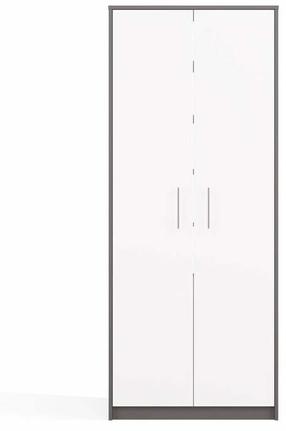 Biuro spinta Oliv 2D, antracito sp./balta sp., 180 cm x 35 cm x 74 cm