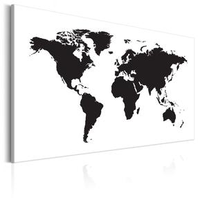 Kamštinė reprodukcija Artgeist World Map: Black & White Elegance, k-b-0052-p-a, 120 cm x 80 cm