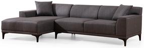 Kampinė sofa Hanah Home Petra 560ARE1602, antracito sp., kairinė, 145 x 250 cm x 69 cm