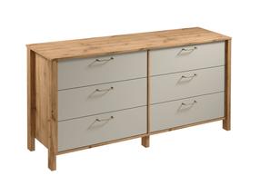 Komoda Gala Meble Indygo K6S, ąžuolo sp./smėlio sp., 81 cm x 46.5 cm x 170.5 cm