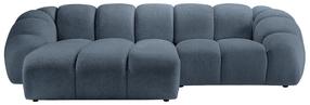 Kampinė sofa Micadoni Home Diana Bub15, mėlyna sp., kairinė, 294 x 182 cm x 72 cm