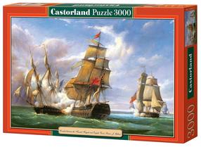 Pusle Castorland „Combat Between The French Frigate 'La Canonniere' And The English Vessel 'The Tremendous 3000 el. C-300037-2, 92 cm x 68 cm, 3000 tk, mitmevärviline