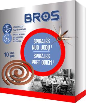 Спираль для отпугивания комаров Bros, 100 г, 10 шт.