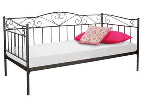 Lova viengulė Birma, 90 x 200 cm, juoda, be čiužinio, su grotelėmis