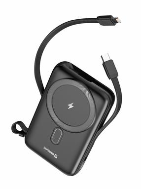 Lādētājs-akumulators (Power bank) Swissten Magsafe, 10000 mAh, 20 W, melna krās.