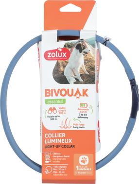 Antkaklis šunims Zolux Bivouak, mėlyna sp., 600 mm x 10 mm, M/L