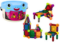 Magnetinis žaislas Magnetic Building Block Sticks, įvairių spalvų, 80 vnt.