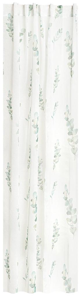 Dienas aizkari Homla Eucalipto Basic, balts krās./zaļa krās., 140 cm x 250 cm