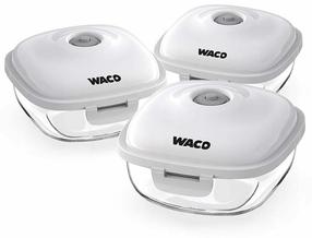 Pārtikas kastes komplekts Waco Webber+, 0.7 l, 15 cm x 15 cm, caurspīdīga krās./balta krās., 3 gab.