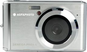 Prece ar bojātu iepakojumu. Digitālā fotokamera AgfaPhoto DC5500, sudraba krās.
