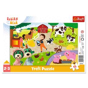 Dėlionė Trefl Babies And The Bear 31414, 23 cm x 33 cm, 15 vnt., įvairių spalvų