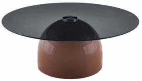 Kavos staliukas Homla Mesita, ruda sp./juoda sp., 80 cm x 80 cm x 32 cm
