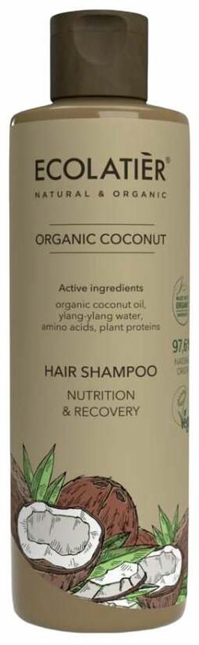 Šampūnas Ecolatier Organic Coconut Nutrition & Recovery, 250 ml