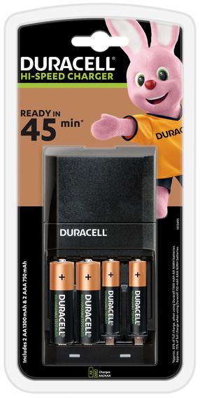 Зарядное устройство для батареек Duracell Charger CEF27 + 2xAA/LR6 + 2xAAA/LR4