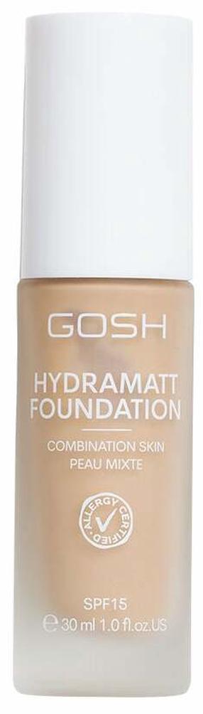 Šķidrā grima bāze Gosh Hydramatt, SPF 15, bēša krās., 008n, 30 ml