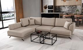 Kampinė sofa Larde Sola 18, šviesiai ruda sp., kairinė, 191 x 276 cm x 90 cm