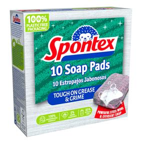 Tīrīšanas sūklis Spontex Tough On Grease & Grime, sudraba krās., 10 gab.