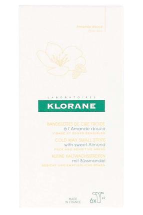 Depilācijas joslas Klorane Double Cold Wax Small Strips With Sweet Almond, 6 gab.