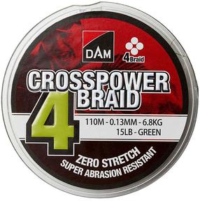 Jõhv DAM Crosspower 4-Braid, 15000 cm, 0.017 cm, roheline v.