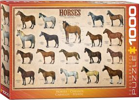 Dėlionė Eurographics Horses, 67.6 cm x 48.9 cm, 1000 vnt., ruda sp.