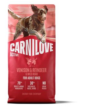 Kuiv koeratoit Carnilove Active Adult, hirveliha/metssealiha/metskitse liha, 12 kg