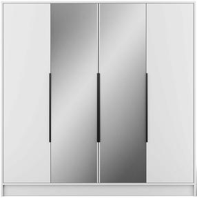 Spinta ADRK Lunara, balta sp./juoda sp., 51 cm x 200 cm x 200 cm, su veidrodžiu