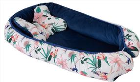 Детское гнездо BabyMatex Velvet 02, 55 x 80 cm, синий цв./белый цв./розовый цв.
