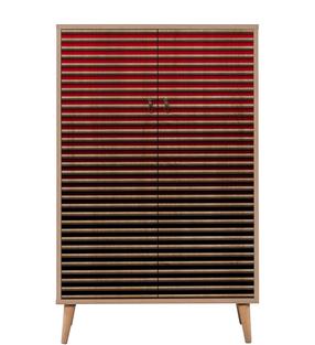 Spintelė Kalune Design Multibox 221, ruda sp./raudona sp., 36 cm x 80 cm x 127 cm
