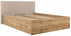 Lova dvigulė Tetrix, 160 x 200 cm, ruda/rusva, be čiužinio, su grotelėmis