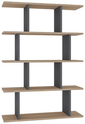 Pastatoma lentyna Kalune Design Harmon 935CMN1194, ąžuolo sp./pilka sp., 127.4 cm x 90 cm x 25 cm
