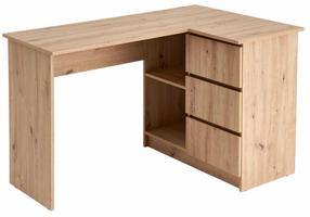 Rašomasis stalas su stalčiais Bega, 124 cm x 85 cm, 76 cm, artisan oak sp.