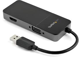 Adapteris StarTech USB 3.0 to HDMI / VGA USB, HDMI / VGA, melna krās.