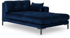 Sofa Micadoni Home Mamaia Velvet Chaise Longue Right, mėlyna sp./juoda sp., dešininė, 185 x 102 cm x 75 cm