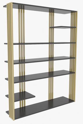 Pastatoma lentyna Kalune Design Jenny 875ZNA4522, antracito sp./aukso sp., 160 cm x 29.6 cm x 120 cm