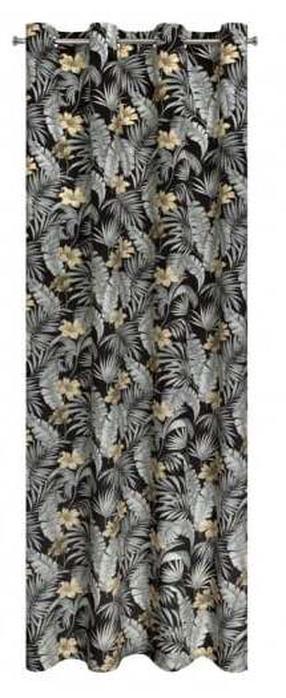 Naktinė užuolaida Loren, juoda sp./plieno sp., 140 cm x 250 cm