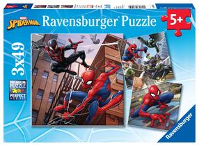 Dėlionė 3in1 Ravensburger Spiderman 08025, 18 cm x 18 cm, 147 vnt., įvairių spalvų