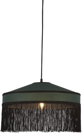 Šviestuvas kabinamas Searchlight Dome Shade With Fringe Drop 43E541-01, E14/E27, 1 x 7 W, juoda sp./žalia sp. / juoda sp.