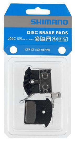 Diskinių stabdžių trinkelių rinkinys Shimano J04C Metal, aliuminis/metalas, juoda sp., 2 vnt.