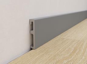 Grīdlīste Salag ALPHA AP81M2, 240 cm x 8 cm x 1.5 cm, pelēka krās.