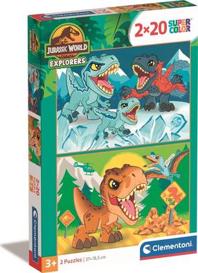 Puzle 2in1 Clementoni SuperColor Jurassic World 24810, 18.5 cm x 27 cm, 40 gab., daudzkrāsaina
